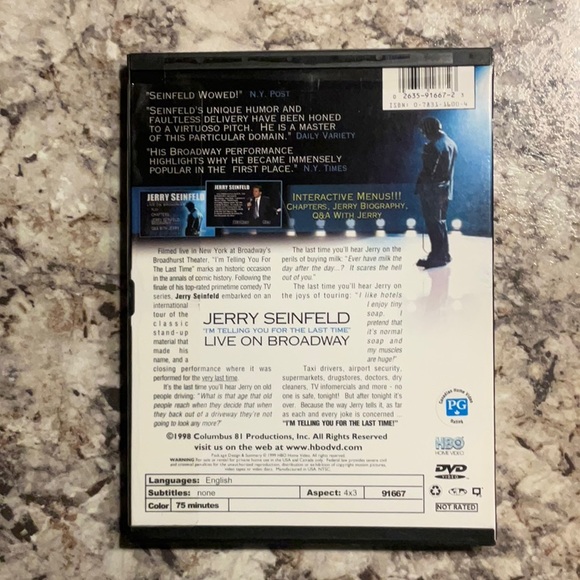 Jerry Seinfeld live on Broadway DVD - Picture 2 of 3